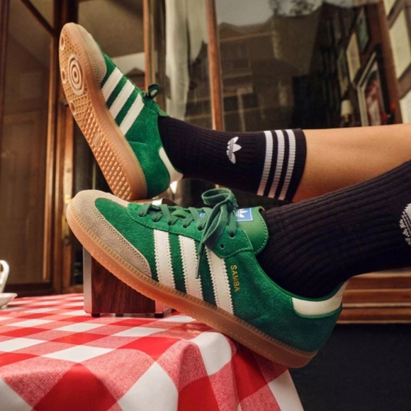 NWT Adidas Men's Forest Green and Gray Sneakers - Picture 2 of 6